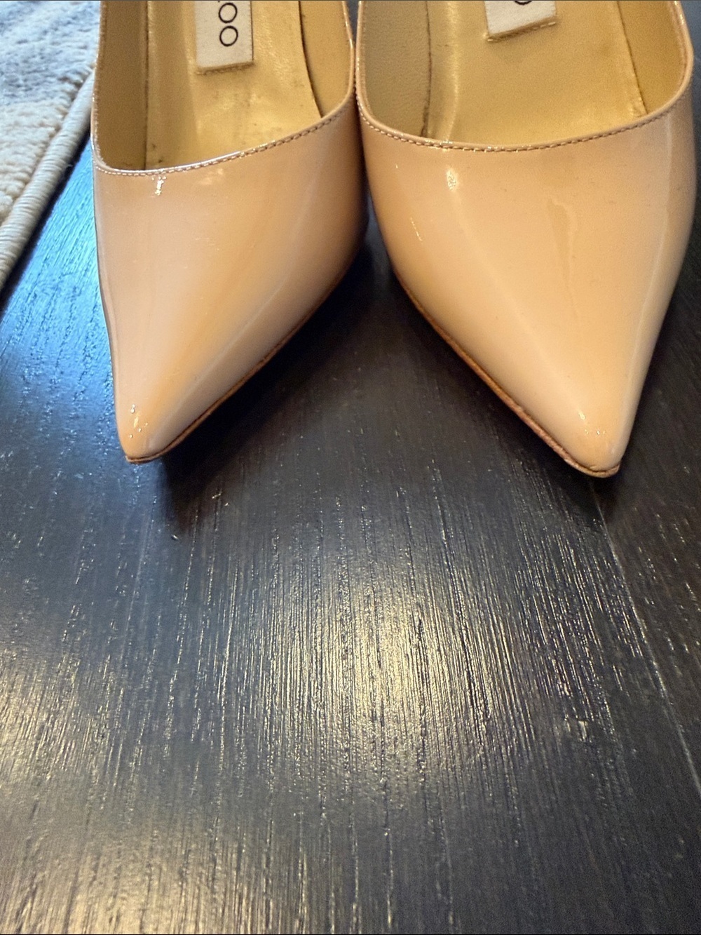 Jimmy Choo Nude Patent Leather Pointed Toe Pumps Size 4 - Picture 3 of 6